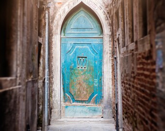 Photograph of Teal Blue Door in Venice | Wall Art Home Decor