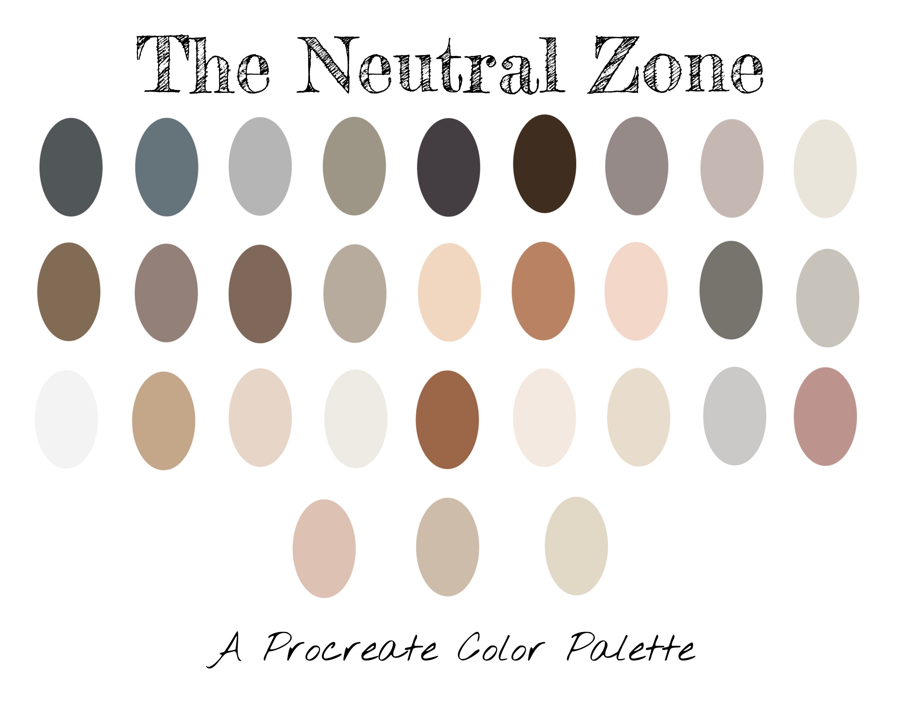 Procreate Neutral Color Palette Color Swatches Digital Etsy Uk