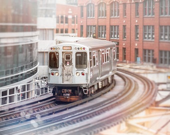 Chicago Train Print | Wall Art Prints | Brown Line | L Train Decor | Chicago Photography | Urban Decor | Boys Room Art | Office Wall Decor