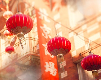 Red Chinese Lanterns in Chinatown, San Francisco Wall Art Decor