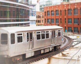 Chicago CTA Train Photography, Urban  Wall Art