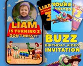 Toy Story Birthday Video Invite – Buzz Lightyear Animated Digital Party Invitation Woody