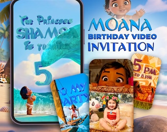 Moana Birthday Video Invitation – Baby Moana Digital Animated Mobile Party Invite