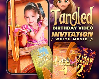 Rapunzel Birthday Video Invite – Princess Tangled Digital Animated Invitation