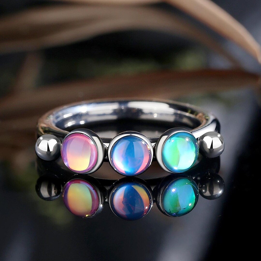Opal Stackable Ring, for Women, 3 Stones, Dainty Ring Stack - Etsy