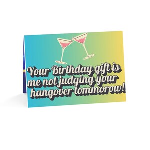 Biglietti di auguri, biglietto di compleanno per fidanzata, serata tra ragazze, citazione divertente, biglietto per migliore amica, design creativo, auguri di compleanno, linee audaci,