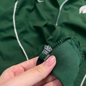 Vintage Nike Michigan State Spartans Windbreaker Green Y2K 2000s Streetwear Sportswear Fit L Jacket image 13