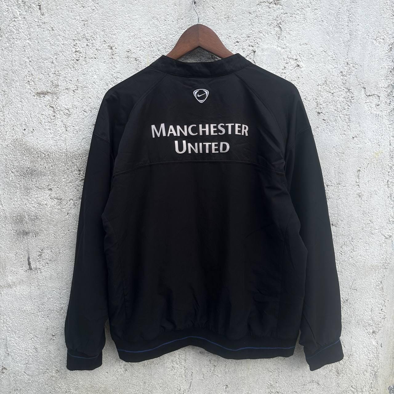 Vintage Nike Manchester United AIG Training Jacket, Black Football