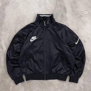 希少 90s NIKE black leather stadium jacket 90s Nike Jackets - Etsy