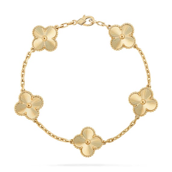 Gold Clover Bracelet – 18K Gold Plated, Dainty Four Leaf Clover Jewelry, Lucky Charm Gift