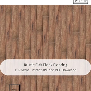 Miniature 1:12 Scale Dollhouse Printable Flooring / Rustic Oak Plank Wood Floor / Dollhouse Oak Wood Flooring / Miniature Decoration