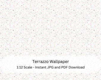 Suelos de terrazo para casa de muñecas (escala 1:12) imprimibles, revestimientos de terrazo para casa de muñecas, papel tapiz para casa de muñecas, etc.