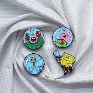 Sponge Friends Bubble Cartoon emaille pins Lot 4 x leuke grappige pins set