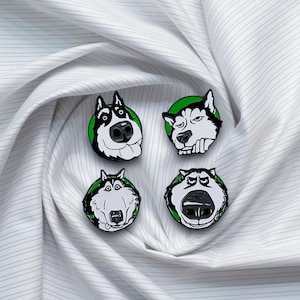 Husky Dog Cartoon Enamel Pin Cute Meme Friends Birthday Pins