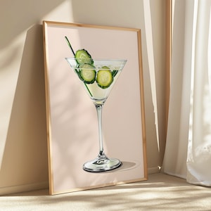 Pickle Martini, DIGITAL DOWNLOAD, Gift Idea, Bar Cart Art, Pickletini
