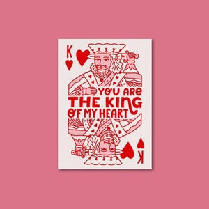 Koning van mijn hart Valentijnsdag wenskaart, Valentijnsdagkaart, jubileumkaart, kaart voor hem, haar man, vriend, vriendin