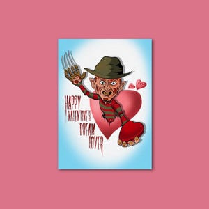 Traum Liebe Freddy Liebe Valentinstag Karte, Horror Valentinstag Karte, Horrorfilm, Scary Movie, Valentinstag Karte, Süße Karte, leere Karte