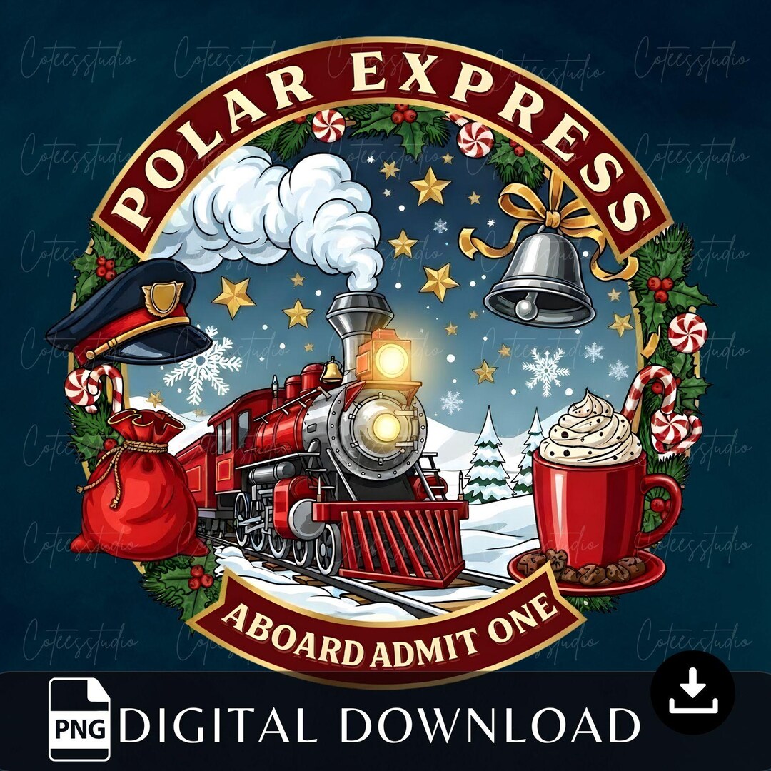 Polar Express PNG, North Pole Magic PNG Clipart, Christmas Shirt ...