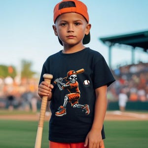 Béisbol de esqueleto de Halloween PNG: Clipart de jugador espeluznante (Descarga digital)