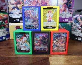 OPTCG AFFORDABLE DOUBLE Windowed Magnetic Display Deck Box For Sleeved Leaders!