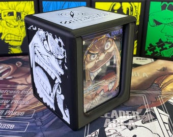 ¡Caja para mazos OPTCG con doble ventana y temática de Marshall D. Teach!