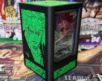 OPTCG Zoro Themed Double Windowed Display Deck Box With DICE Compartment!!!!