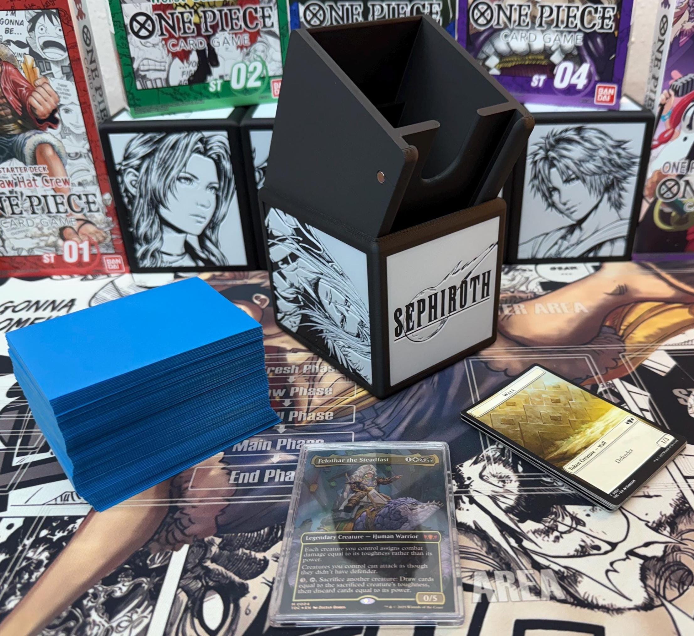 MTG Sephiroth Themed Hinged Commander Deck Box With Mini Snap