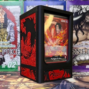 OPTCG Ace Themed Double Windowed Display Deck Box With DICE Compartment!!!!
