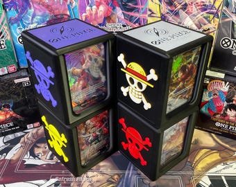 ¡Caja de exhibición con bisagras y doble ventana OPTCG!