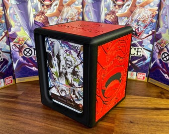 ¡Caja para cartas OPTCG con doble ventana y temática de Luffy Gear 5!