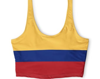 Kolumbien Flagge Crop Top