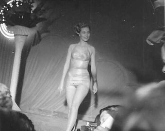 Vintage Photo - Young Woman in One Piece Swimsuit Walking the Runway