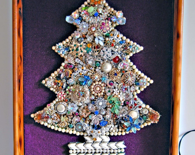 Vintage Christmas Tree Wall Hanging Made of Vintage Jewelry Etsy