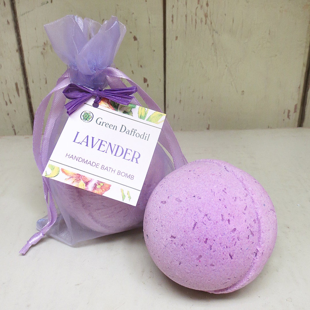Lavender Bath Bomb Natural Handmade Essential Oils Green Daffodil