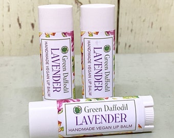 Lavender Lip Balm Tube- Vegan - Green Daffodil - Herb Garden - Aromatherapy