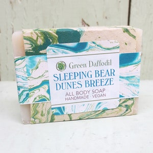 Sleeping Bear Dunes Breeze Bar of Soap - Green Daffodil - Clean + Fresh - Michigan State Park - Beachlover