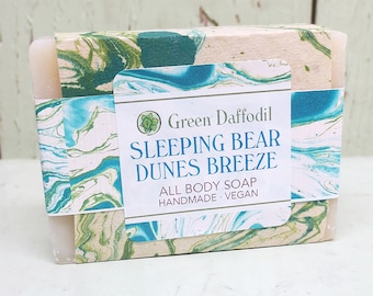 Sleeping Bear Dunes Breeze Bar of Soap - Green Daffodil - Clean + Fresh - Michigan State Park - Beachlover