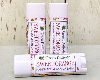 Sweet Orange Lip Balm Tube- Vegan - Green Daffodil - Citrus Orange - Moisturizer