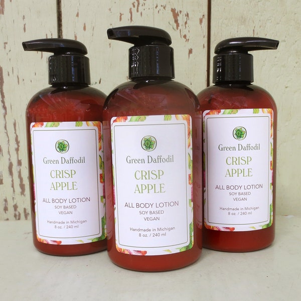 Crisp Apple Soy Hand & Body Lotion - Green Daffodil - VEGAN -SL8