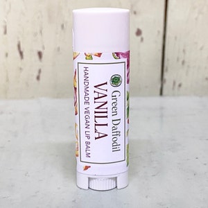 Vanilla Lip Balm Tube- Vegan - Green Daffodil - Moisturizer - Yummy - Favor
