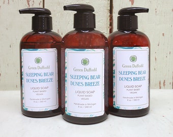 Sleeping Bear Dunes Breeze Liquid Soap - All Purpose Castile Base - Green Daffodil - VEGAN - Beach