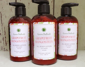 Grapefruit Mangosteen Soy Hand & Body Lotion - Green Daffodil - VEGAN -SL8