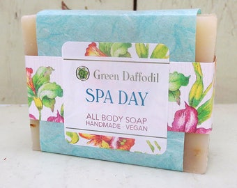 Spa Day Bar of Soap - Green Daffodil - Relax - Fresh Fragrance - Green Tea + Aloe + Lemon