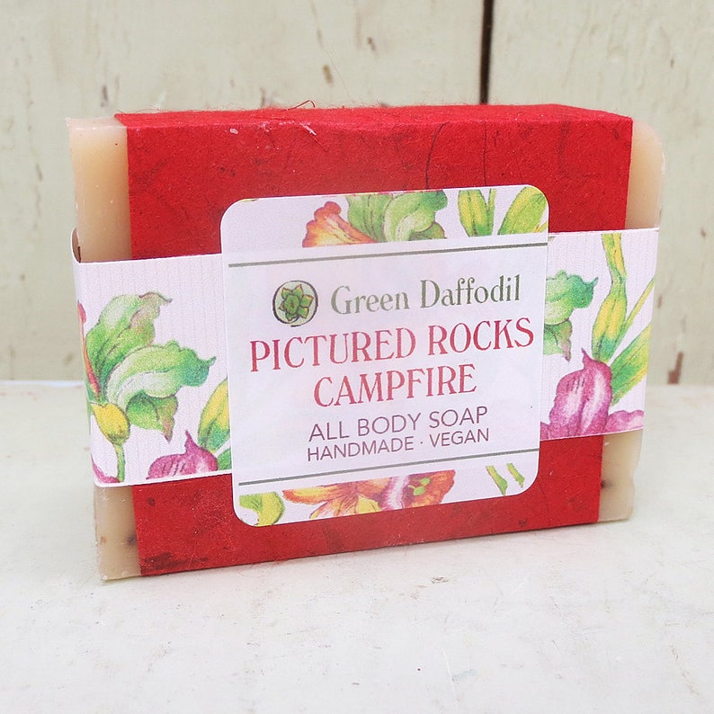 Pictured Rocks Campfire Bar of Soap Green Daffodil Campers Etsy
