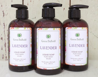 Lavender Liquid Soap - All Purpose Castile Base - Green Daffodil - VEGAN - Aromatherapy - Herb Lovers