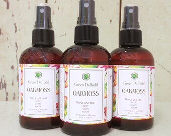 Oakmoss Room Spray Mist - Green Daffodil - VEGAN - 4oz -Amber + Oakmoss