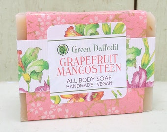 Grapefruit Mangosteen Bar of Soap - Green Daffodil - Fruity Scent