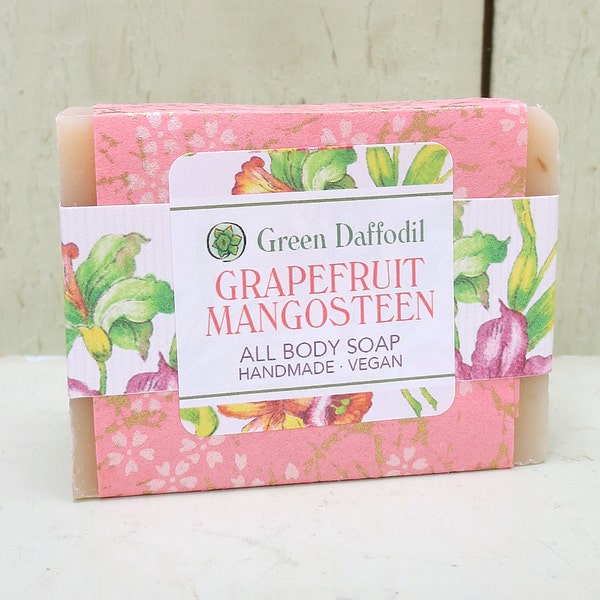 Grapefruit Mangosteen Bar of Soap - Green Daffodil - Fruity Scent