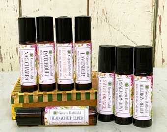 Mix and Match Any 3 Essential Oil Roll-On Aromatheraphy - Vegan - Green Daffodil