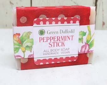 Peppermint Stick Soap - Vegan Essential Oil Holiday Gift